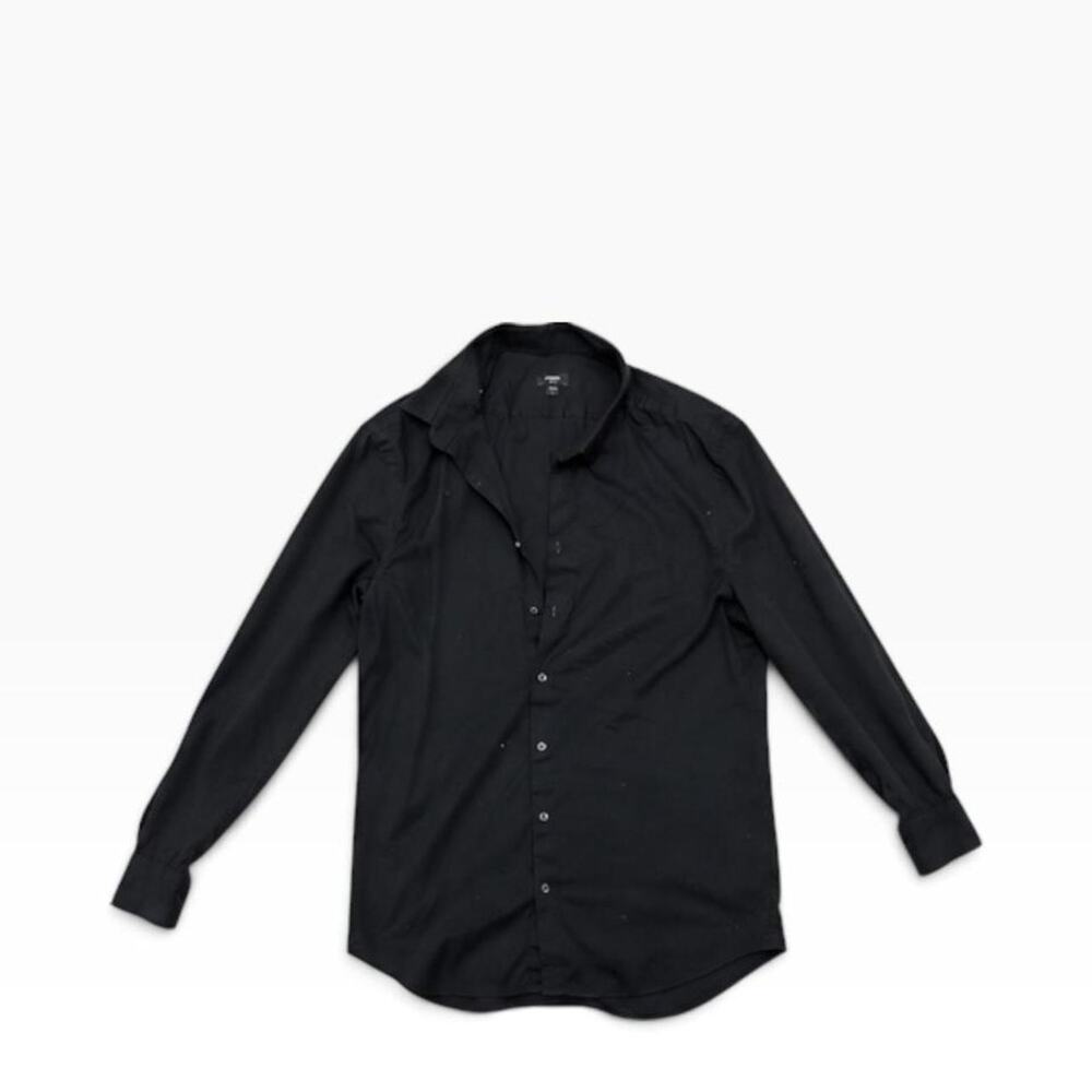 Banana Republic Women’s Large Black Ruched Button-Up Blouse